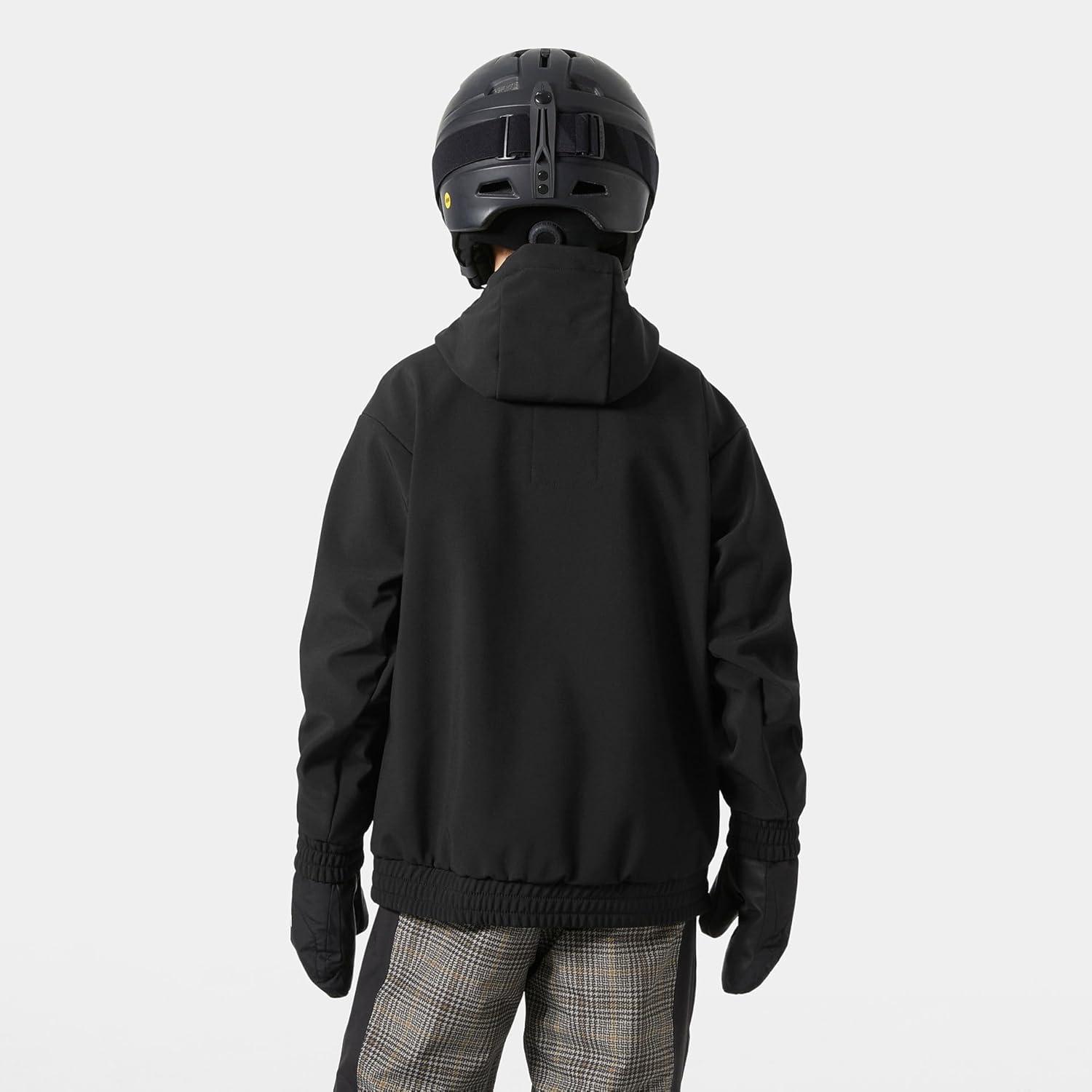 imageHellyHansen Junior Powder Softshell Hoodie Unisex Lightweight WeatherResistant Jacket for Kids Outdoor Adventures990 Black