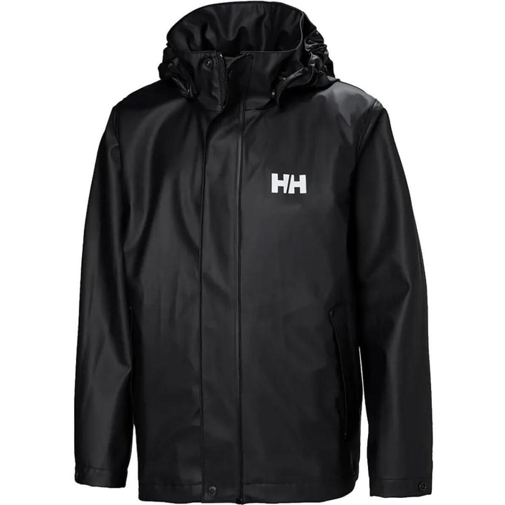 imageHelly Hansen Junior Moss Jacket Unisex Coat with HELOX YKK Zipper Detachable Hood Adjustable Cuffs amp Hem Hand Pockets990 Black