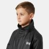 Helly Hansen Junior Moss Jacket – Unisex Coat with HELOX, YKK Zipper, Detachable Hood, Adjustable Cuffs & Hem, Hand Pockets(991 Black)