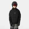 Helly-Hansen Junior Powder Softshell Hoodie – Unisex Lightweight Weather-Resistant Jacket for Kids, Outdoor Adventures(990 Black)