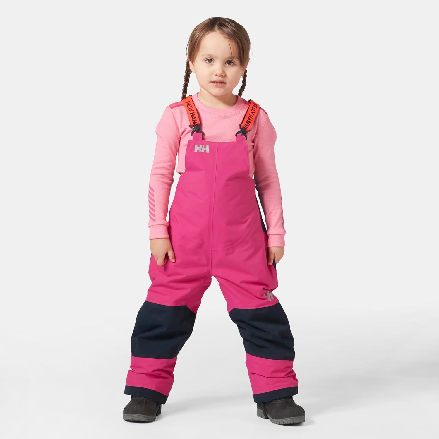 imageHellyHansen Stellar Bib Pant Junior Girls Snow Pants for Winter Activities Waterproof Breathable Durable Ski Gear181 Dragon Fruit