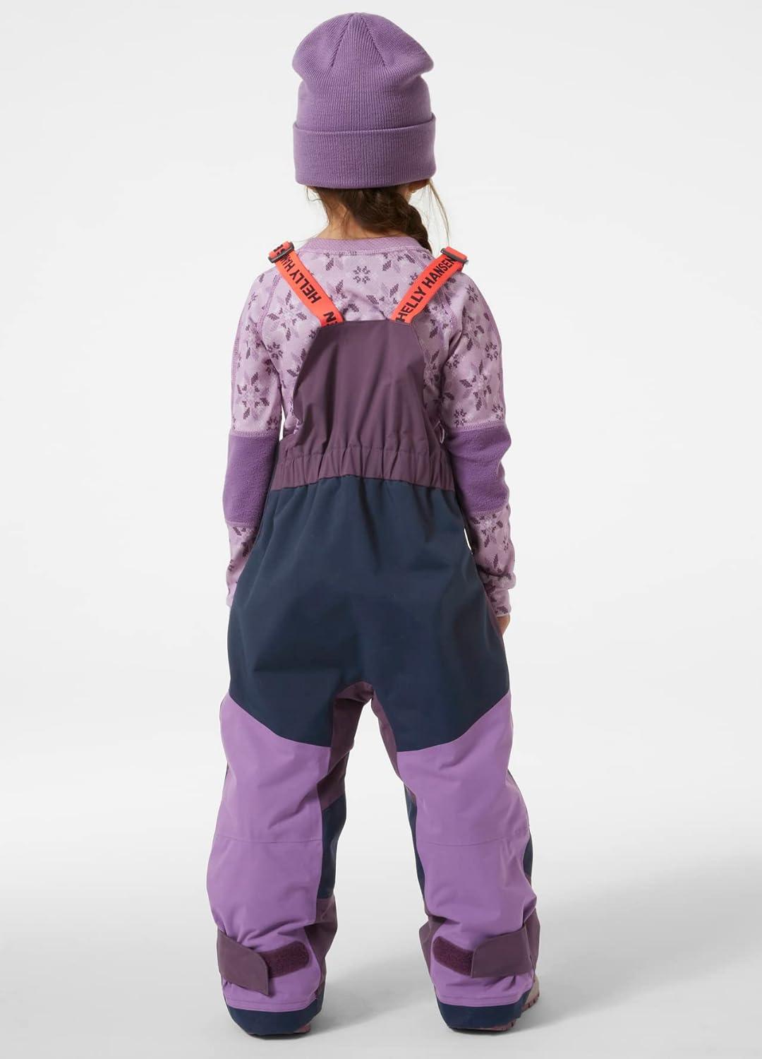 imageHellyHansen Stellar Bib Pant Junior Girls Snow Pants for Winter Activities Waterproof Breathable Durable Ski Gear670 Amethyst