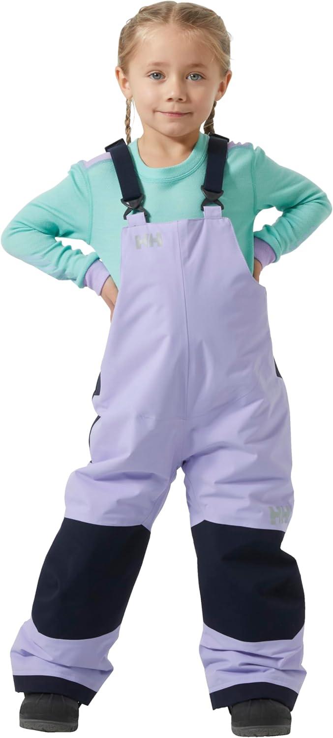 imageHellyHansen Stellar Bib Pant Junior Girls Snow Pants for Winter Activities Waterproof Breathable Durable Ski Gear698 Bright Lavender