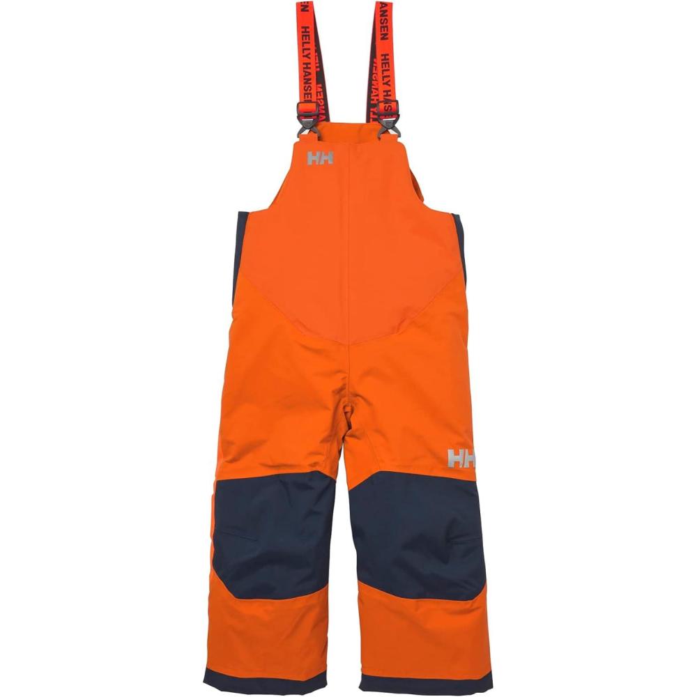 imageHellyHansen Stellar Bib Pant Junior Girls Snow Pants for Winter Activities Waterproof Breathable Durable Ski Gear278 Neon Orange