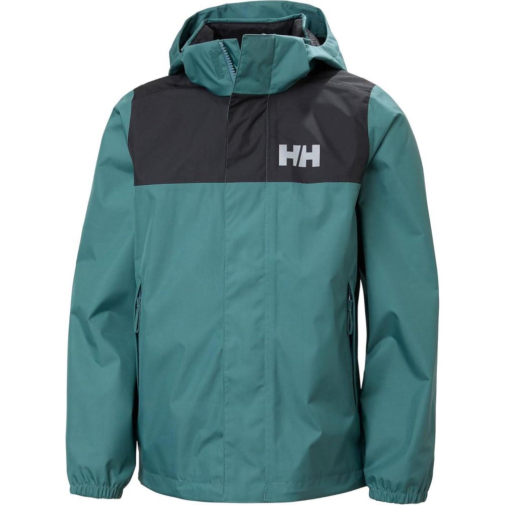 imageHellyHansen Vancouver Rain Jacket for Juniors Waterproof HELLY TECH Protection SeamSealed Detachable Hood Elastic Cuffs494 Opal Green
