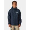 Helly-Hansen Vancouver Rain Jacket for Juniors, Waterproof HELLY TECH Protection, Seam-Sealed, Detachable Hood, Elastic Cuffs(598 Navy)