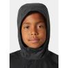 Helly-Hansen Vancouver Rain Jacket for Juniors, Waterproof HELLY TECH Protection, Seam-Sealed, Detachable Hood, Elastic Cuffs(981 Ebony)