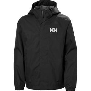 Helly-Hansen Vancouver Rain Jacket for Juniors, Waterproof HELLY TECH Protection, Seam-Sealed, Detachable Hood, Elastic Cuffs(991 Black)