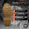 Helly Hansen Oslo Hiker Mid EH Work Boots – Light Hiking Shoes – All Day Comfort Mens Boots – Slip Resistant Work Shoe – Leather and Ripstop Polyester – Molded Toe and Heel Overlays(440 Olive/Gum)
