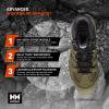 Helly Hansen Oslo Hiker Mid EH Work Boots – Light Hiking Shoes – All Day Comfort Mens Boots – Slip Resistant Work Shoe – Leather and Ripstop Polyester – Molded Toe and Heel Overlays(440 Olive/Gum)