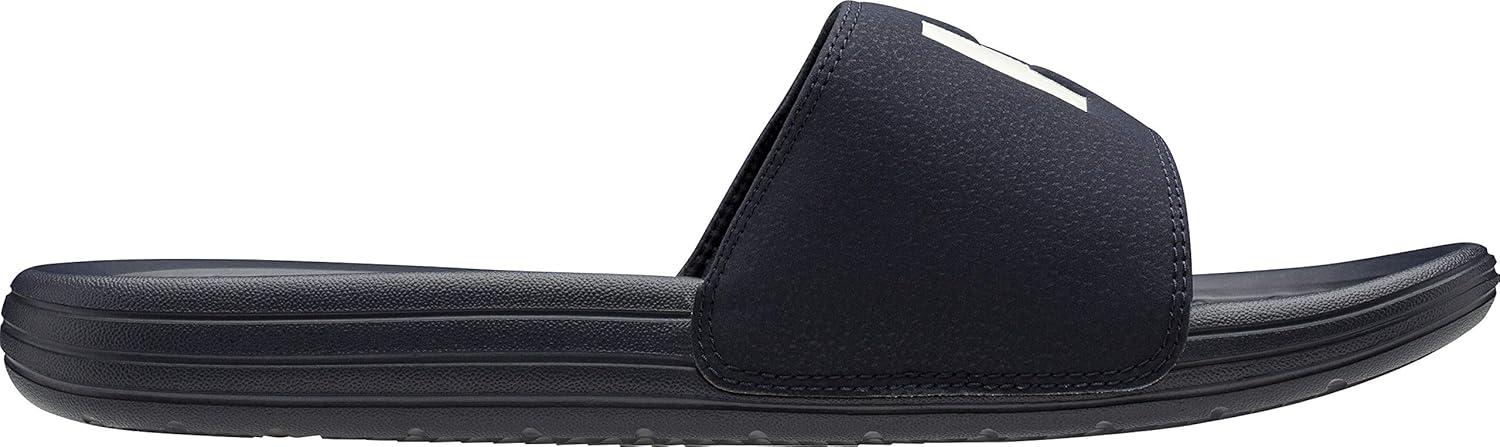 imageHelly Hansen HH Slide Mens Casual Comfortable Sandals Lightweight Padded Strap Large Logo SlipOn Beach Pool Footwear599 Dark SapphireOff White