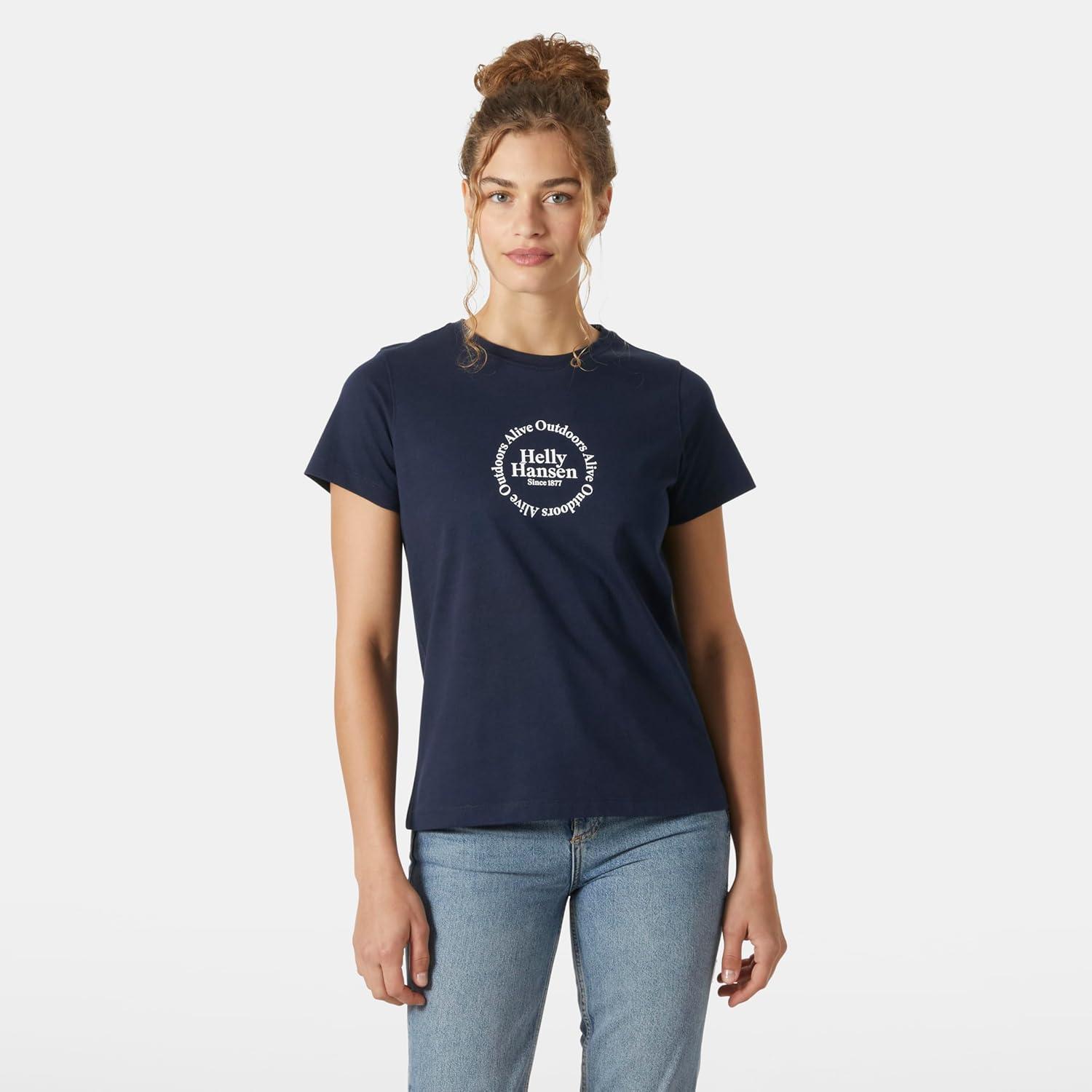 imageHellyHansen Core Graphic TShirt 20 Womens Athletic Shirt Lightweight amp Breathable Casual amp Sporty Style598 Navy