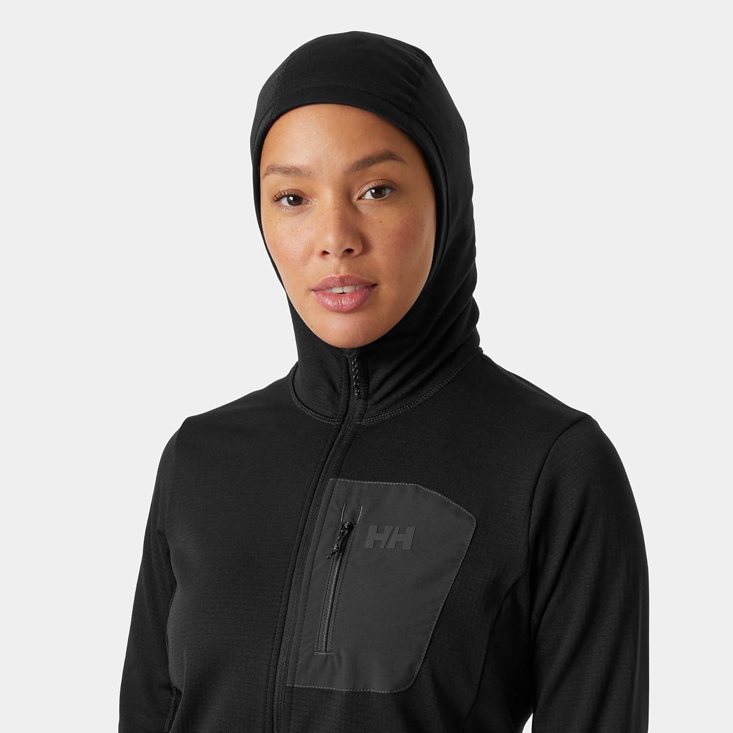 imageHellyHansen Versalite Hooded Jacket for Women Lightweight Waterproof FleeceOuterwearJackets AllSeason Versatile Coat990 Black