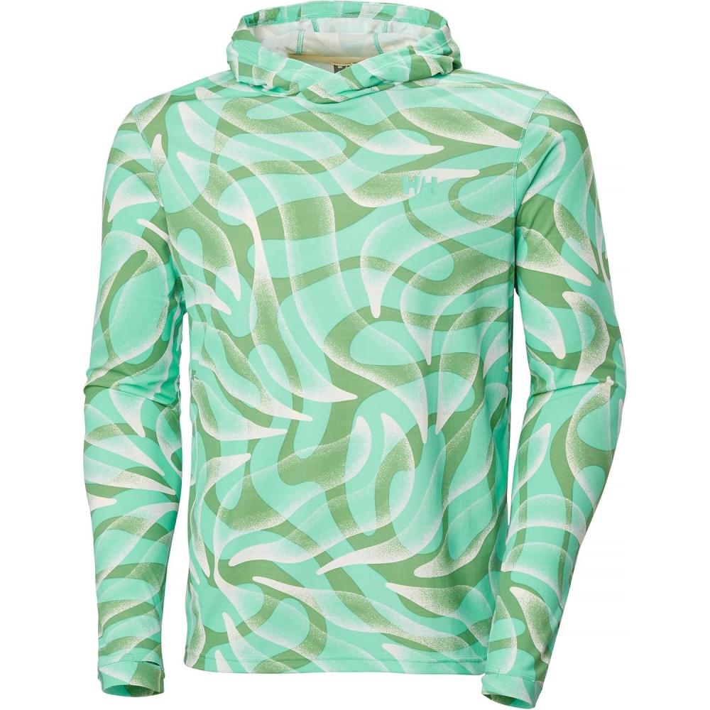 imageHellyHansen Lifa Active Solen Hoodie  Mens Lightweight UPF 50 Sun Protection for Hiking Trail Running Sailing416 Lagoon Chirnside Aop