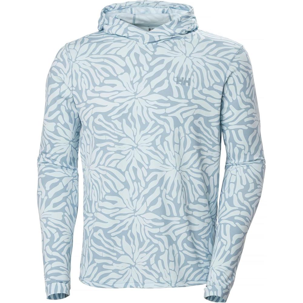 imageHellyHansen Lifa Active Solen Hoodie  Mens Lightweight UPF 50 Sun Protection for Hiking Trail Running Sailing561 Windy Blue Stencil Large a