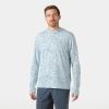 Helly-Hansen Lifa Active Solen Hoodie – Men’s Lightweight UPF 50+ Sun Protection for Hiking, Trail Running, Sailing(561 Windy Blue Stencil Large a)
