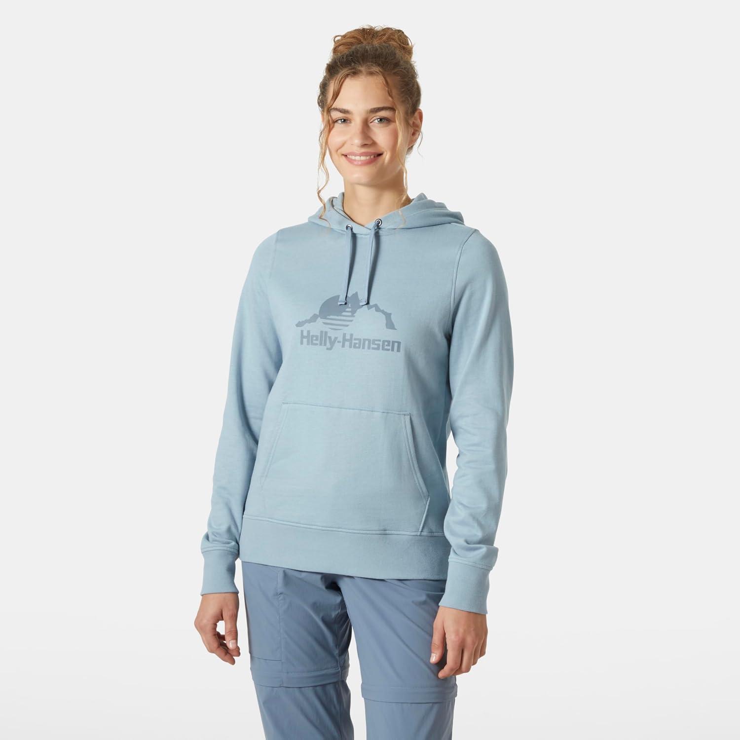 imageHelly Hansen womens Standard Nord Graphic Pull Over Hoodie Jacket561 Windy Blue