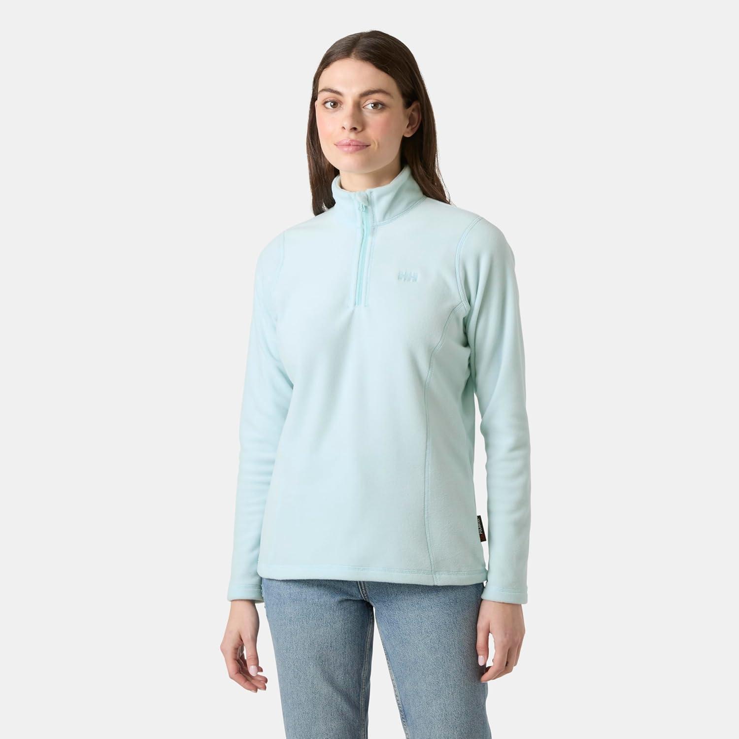 imageHellyHansen Womens Versalite 12 Zip Fleece Lightweight Breathable Soft Fabric For Outdoor Activities amp Layering537 Barely Blue
