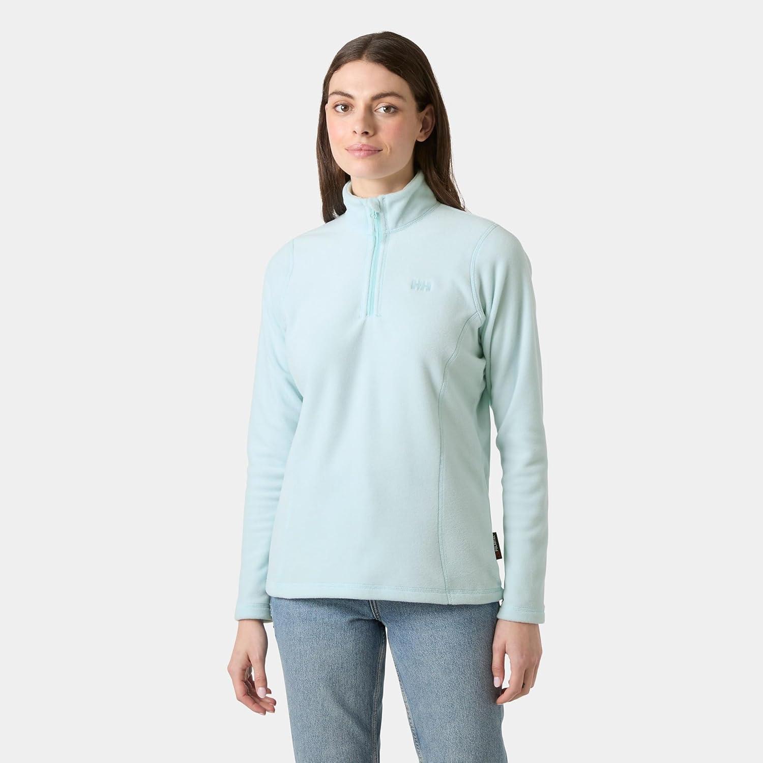 imageHellyHansen Womens Versalite 12 Zip Fleece Lightweight Breathable Soft Fabric For Outdoor Activities amp Layering537 Barely Blue