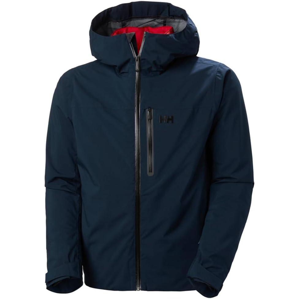 imageHellyHansen Swift 3L Shell Jacket  Mens SkiingJackets With Helmet Compatible Hood Ventilation Articulated Sleeves597 Navy