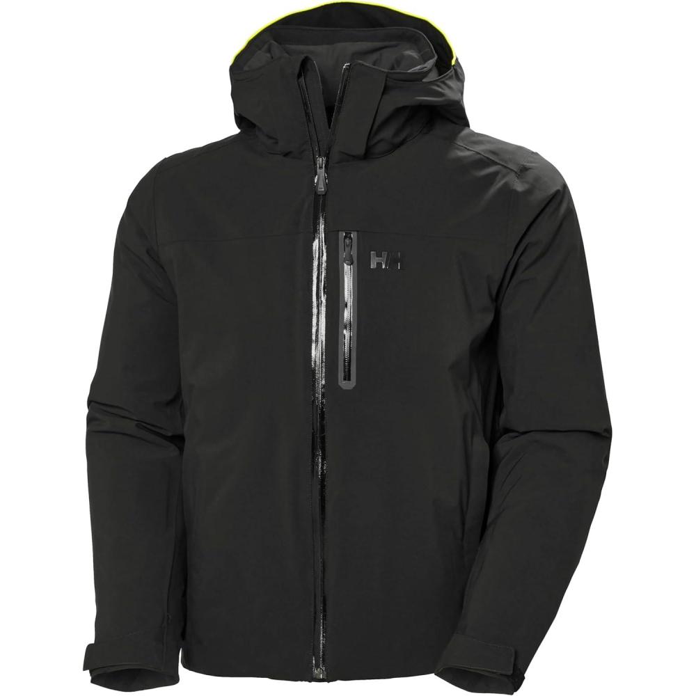imageHellyHansen Swift 3L Shell Jacket  Mens SkiingJackets With Helmet Compatible Hood Ventilation Articulated SleevesBlack