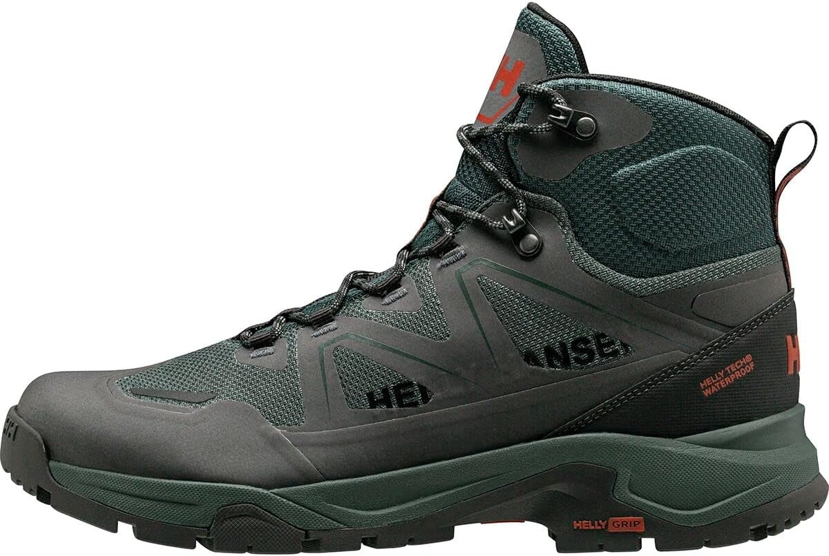 image:imageHelly Hansen Mens Cascade Mid Helly Tech Waterproof Breathable Lightweight Hiking Boots495 Darkest SpruceBlack