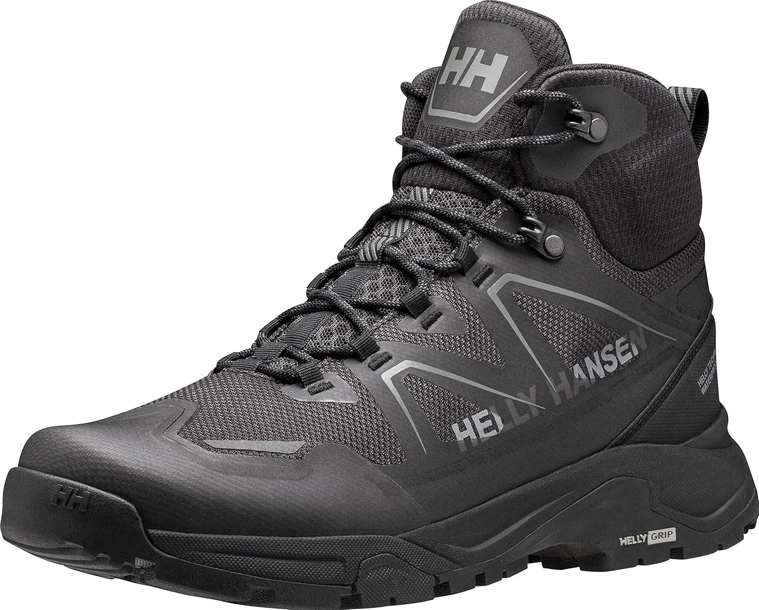 image:imageHelly Hansen Mens Cascade Mid Helly Tech Waterproof Breathable Lightweight Hiking Boots990 BlackNew Light Grey