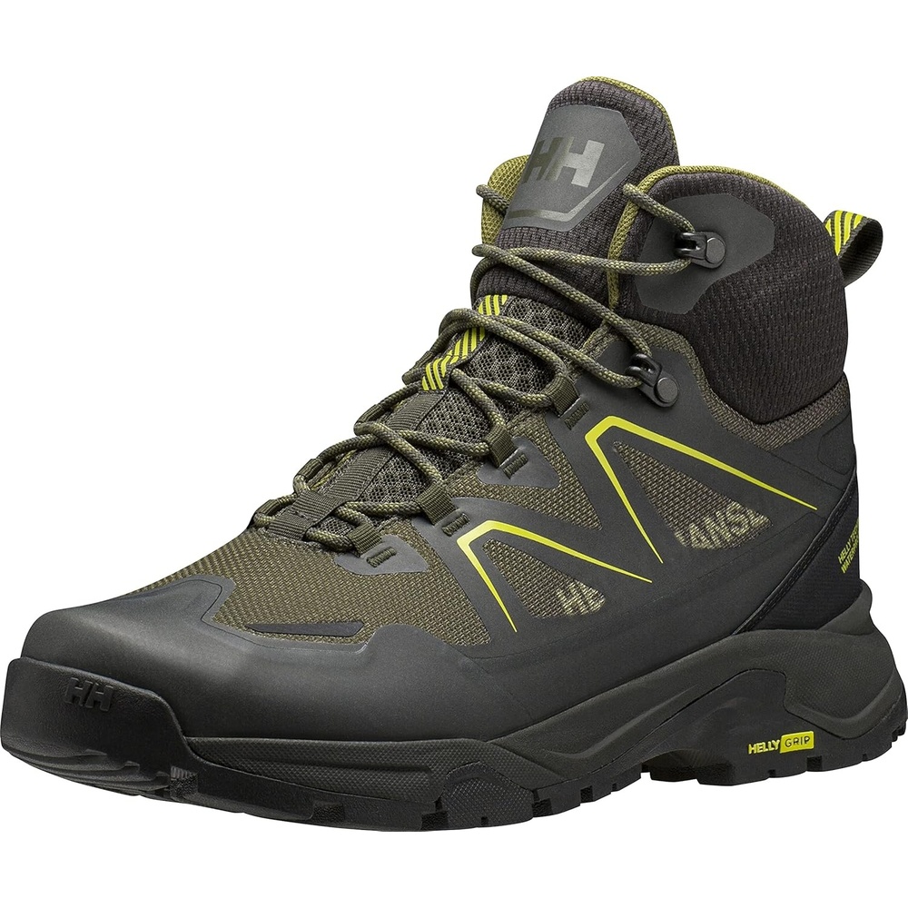 image:imageHelly Hansen Mens Cascade Mid Helly Tech Waterproof Breathable Lightweight Hiking Boots431 Utility GreenBelugaBlack
