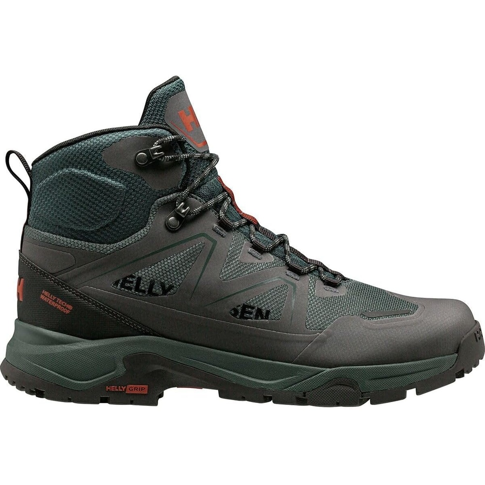 image:imageHelly Hansen Mens Cascade Mid Helly Tech Waterproof Breathable Lightweight Hiking Boots495 Darkest SpruceBlack