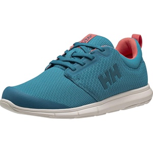 Helly Hansen Feathering Women’s Lightweight Shoe, Stylish & Durable Sneakers for Active Lifestyle & Everyday Comfort(649 Caribbean Sea/Peach Echo)