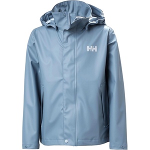 Helly Hansen Junior Moss Jacket – Unisex Coat with HELOX, YKK Zipper, Detachable Hood, Adjustable Cuffs & Hem, Hand Pockets(Washed Navy)